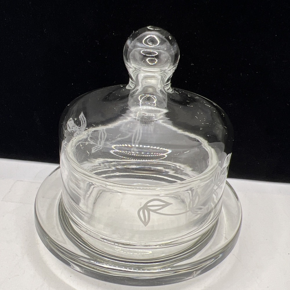 Princess House Heritage BABY CAKES Small‎ Round Covered Butter Dish No. 018 Ivy
